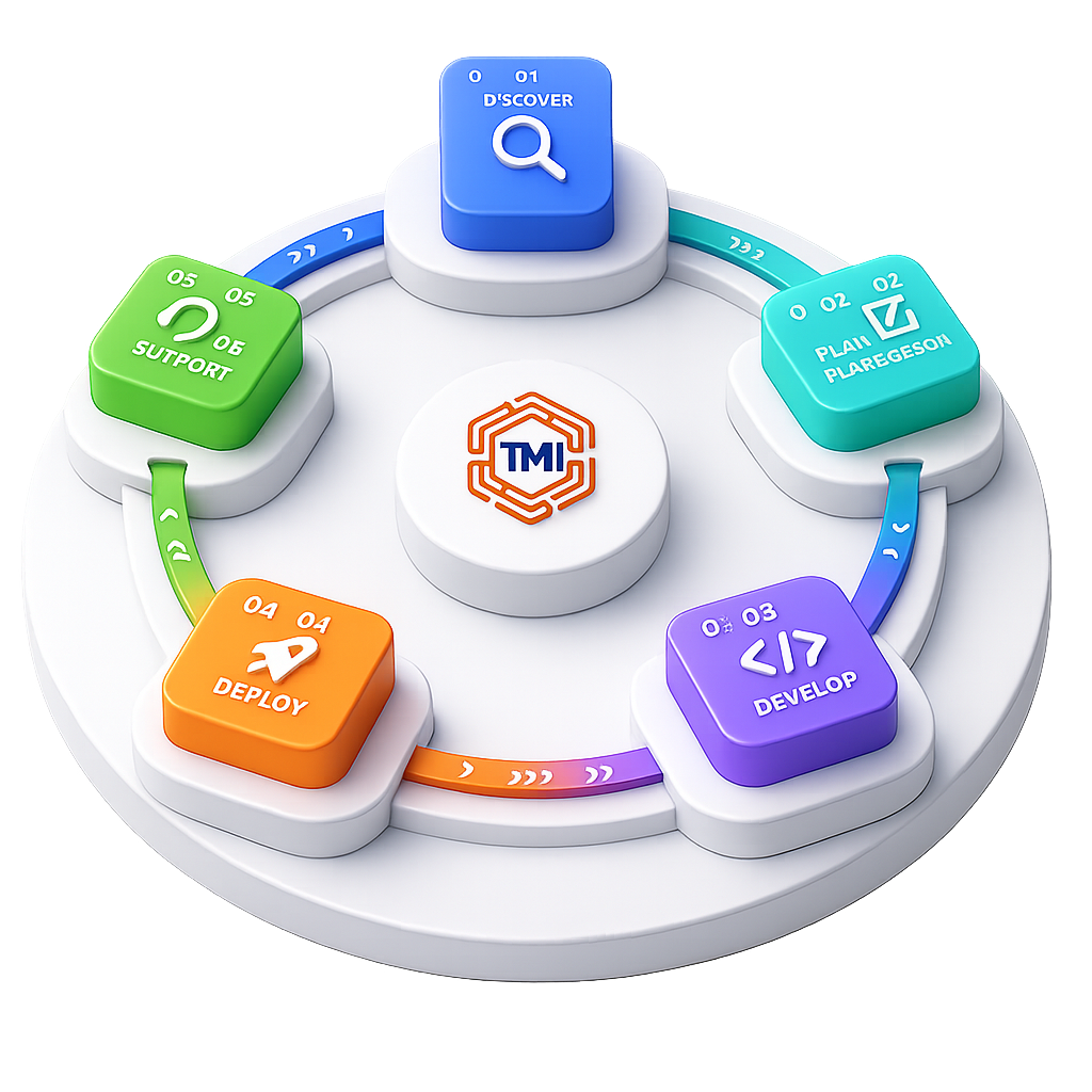 TM Innovations process — Create, Grow, Lead